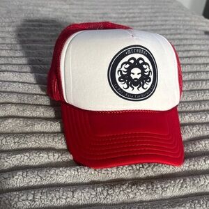 Red and White Adjustable La Paz Hat